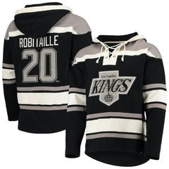 Luc Robitaille Los Angeles Kings '47 Retired Player Name & Number Lacer Pullover Hoodie - Black - NHL 3848804