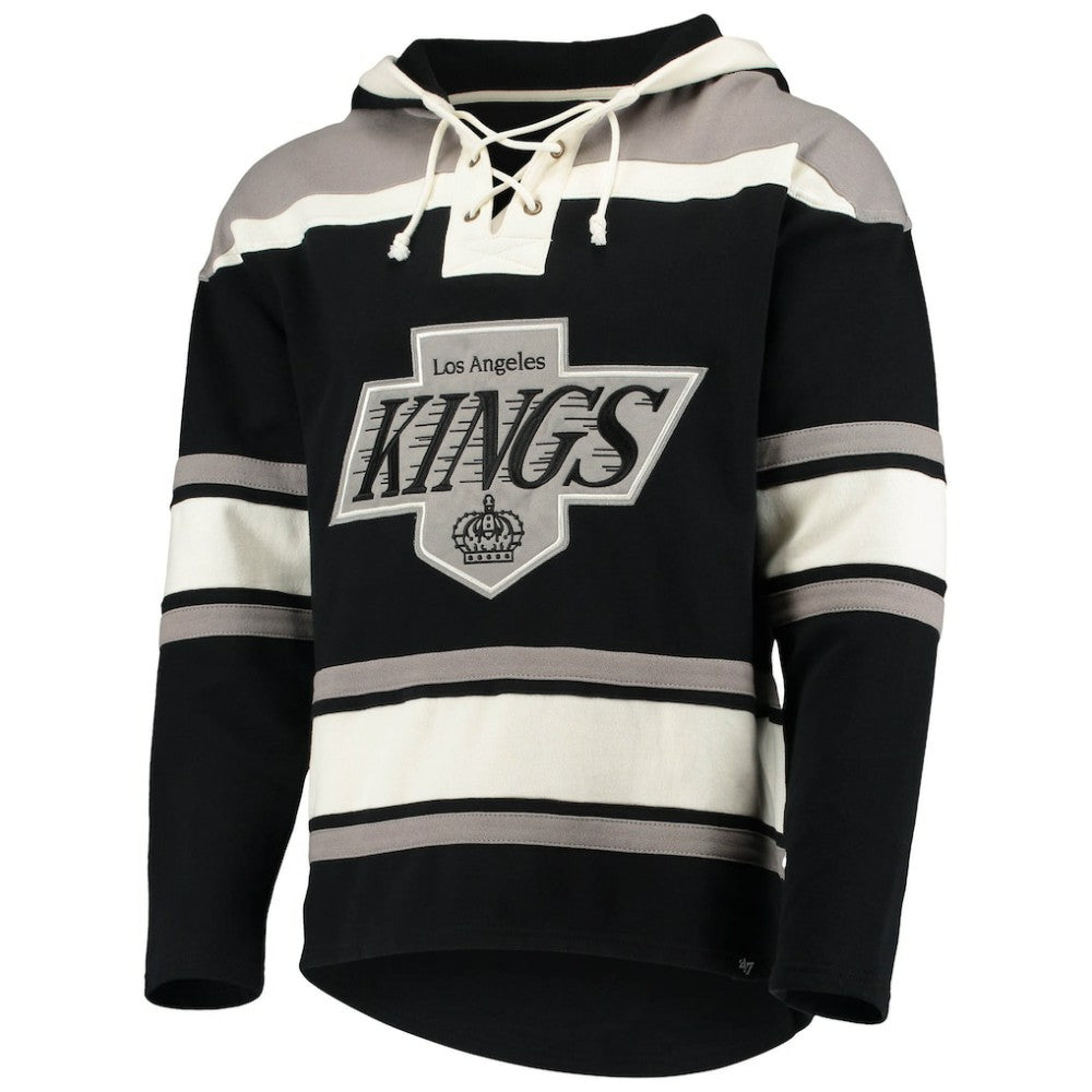Luc Robitaille Los Angeles Kings '47 Retired Player Name & Number Lacer Pullover Hoodie - Black - NHL 3848804