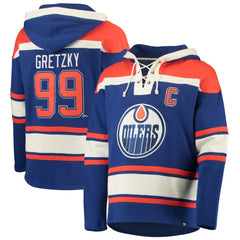 Wayne Gretzky Edmonton Oilers '47 Retired Player Name & Number Lacer Pullover Hoodie - Royal - NHL 3848806
