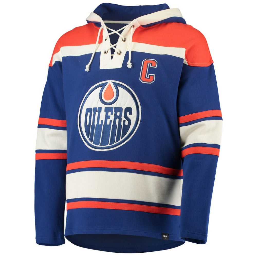 Wayne Gretzky Edmonton Oilers '47 Retired Player Name & Number Lacer Pullover Hoodie - Royal - NHL 3848806