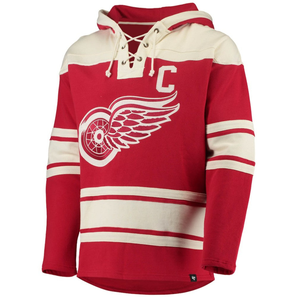 Gordie Howe Detroit Red Wings '47 Retired Player Name & Number Lacer Pullover Hoodie - Red - NHL 3848812