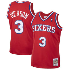 Allen Iverson Philadelphia 76ers 2002/03 Hardwood Classics Swingman Jersey Red | Mitchell & Ness online