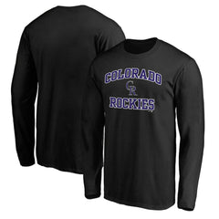 Men's Black Colorado Rockies Team Heart & Soul Long Sleeve T-Shirt - MLB Discount