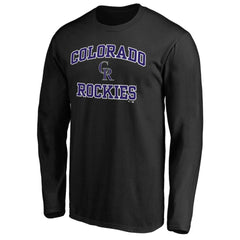 Men's Black Colorado Rockies Team Heart & Soul Long Sleeve T-Shirt - MLB Discount