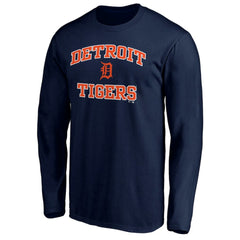 Men's Navy Detroit Tigers Team Heart & Soul Long Sleeve T-Shirt - MLB on Sale
