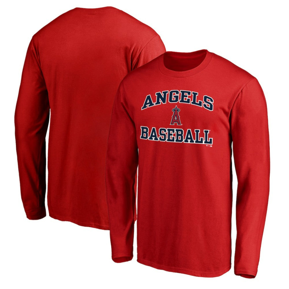 Men's Red Los Angeles Angels Team Heart & Soul Long Sleeve T-Shirt - MLB Discount