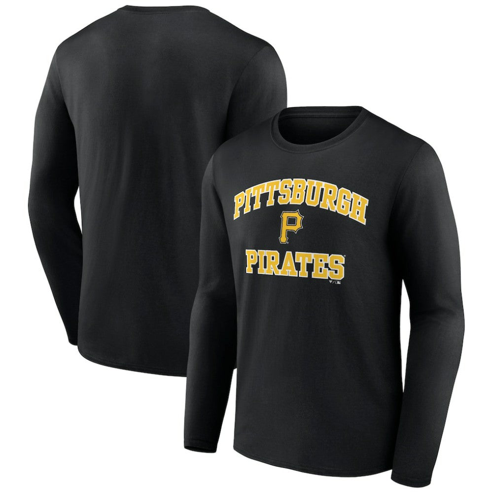 Men's Black Pittsburgh Pirates Team Heart & Soul Long Sleeve T-Shirt - MLB Sale