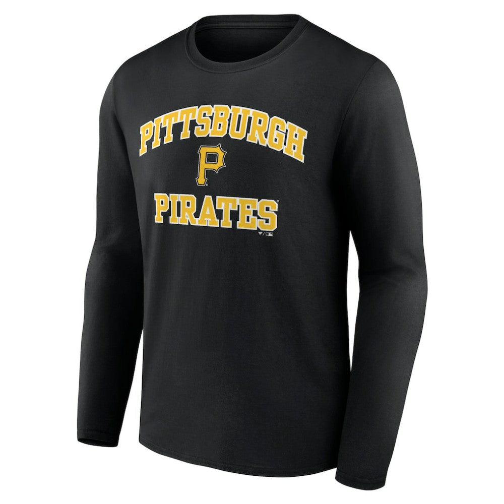 Men's Black Pittsburgh Pirates Team Heart & Soul Long Sleeve T-Shirt - MLB Sale