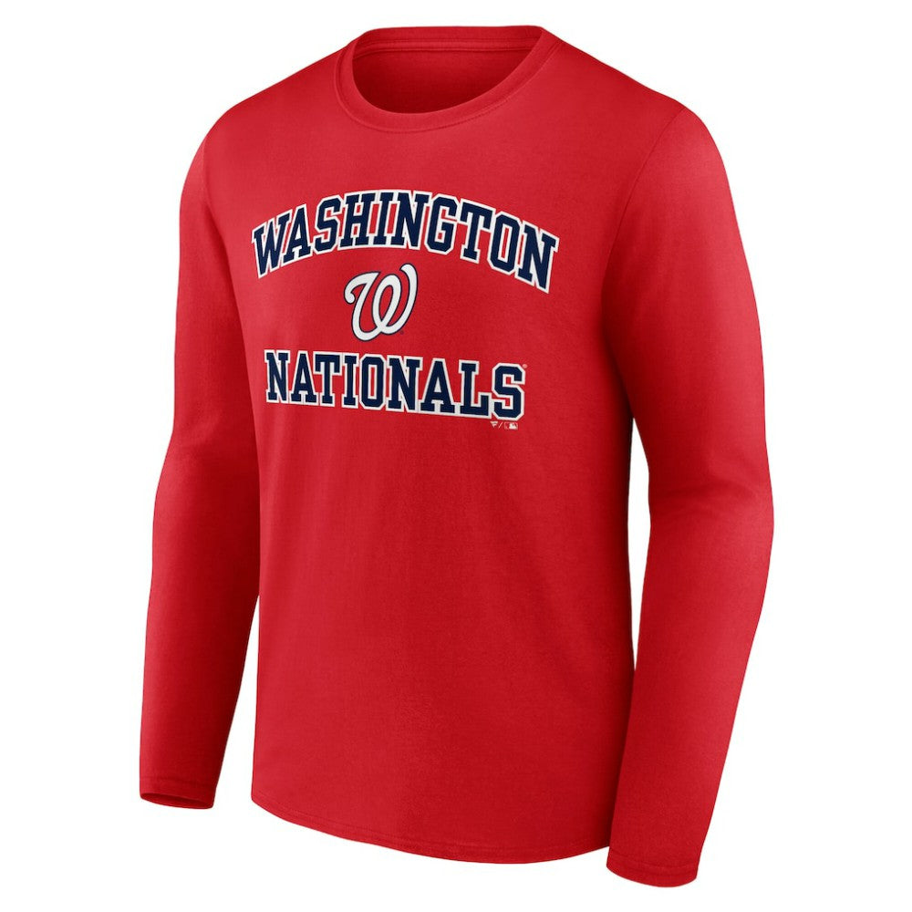Men's Red Washington Nationals Team Heart & Soul Long Sleeve T-Shirt - MLB Sale