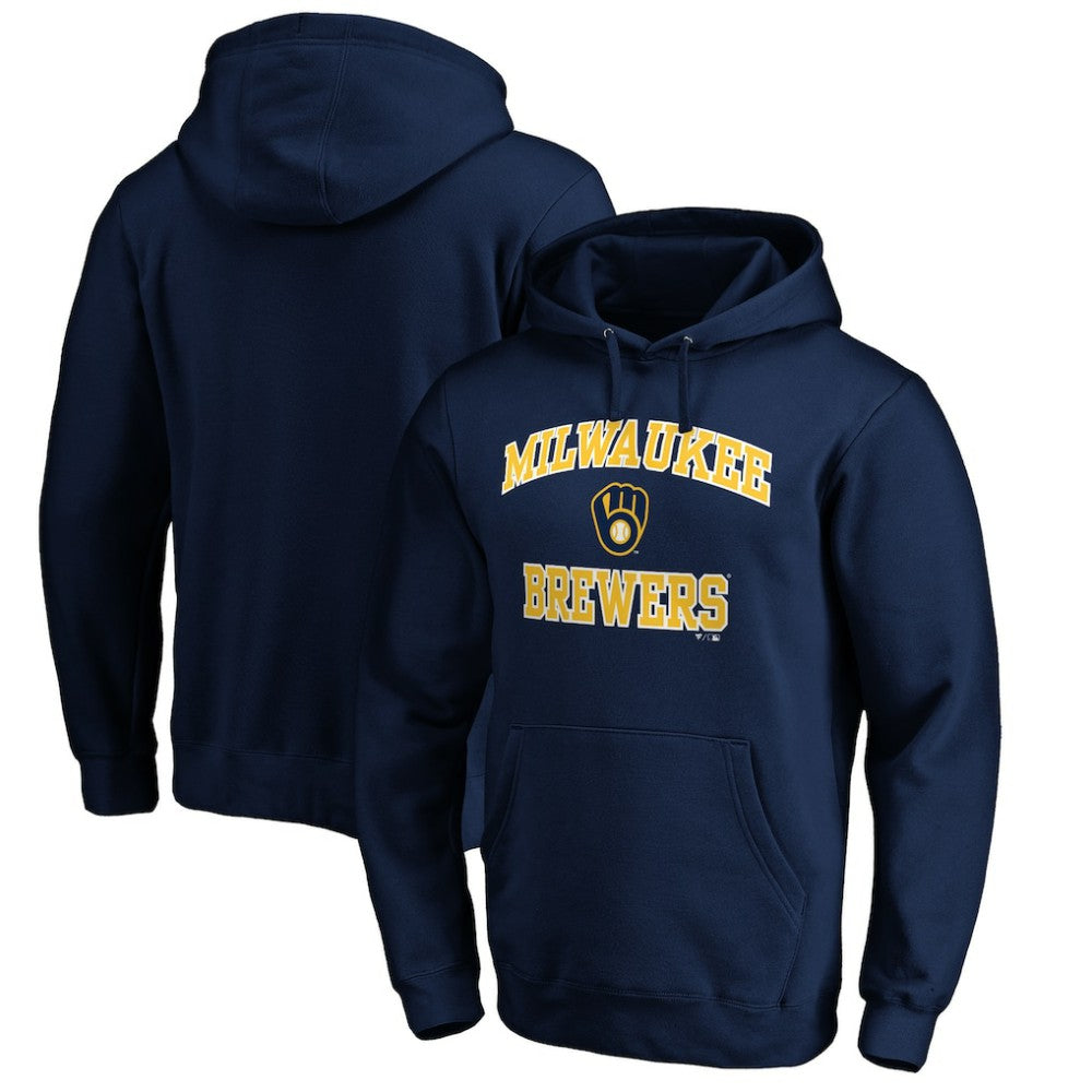Milwaukee Brewers Heart & Soul Pullover Hoodie - Navy - MLB Discount