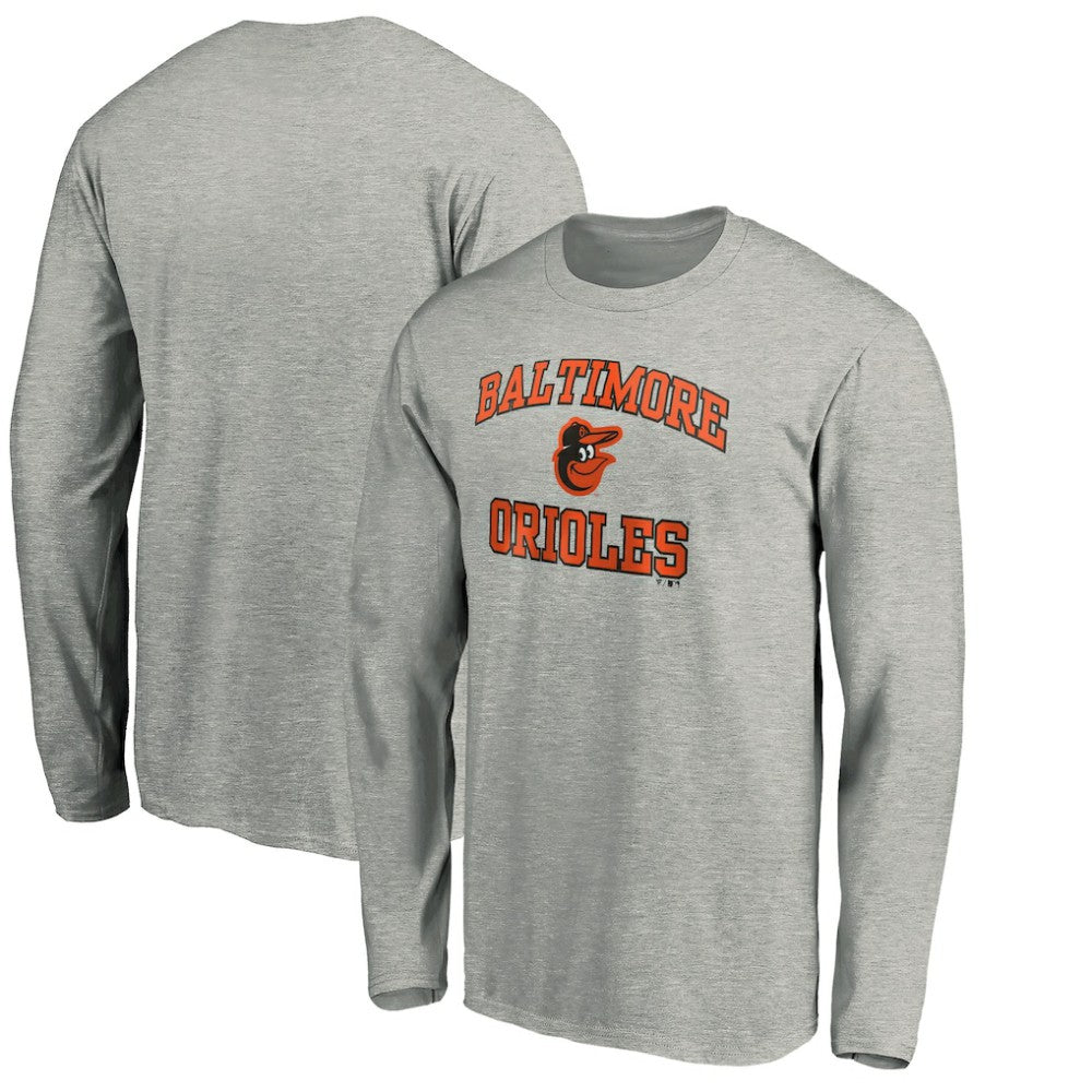 Baltimore Orioles Team Heart & Soul Long Sleeve T-Shirt - Heathered Gray - MLB Lifestyle