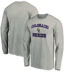 Colorado Rockies Team Heart & Soul Long Sleeve T-Shirt - Heathered Gray - MLB Discount