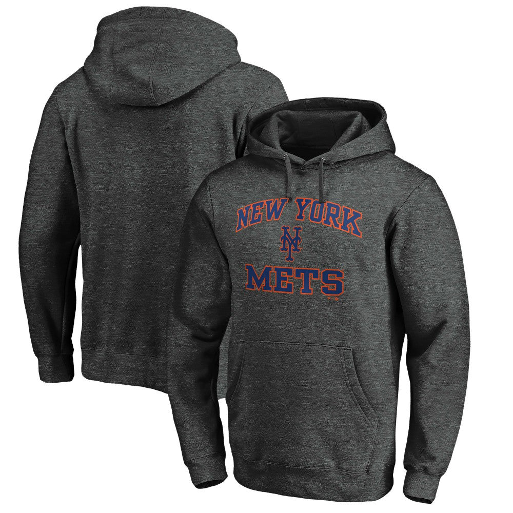 New York Mets Fanatics MTO Label Heart & Soul Pullover Hoodie - Charcoal - Fanatics on Sale