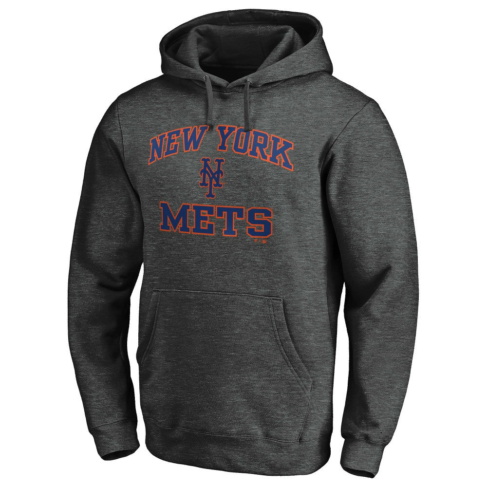 New York Mets Fanatics MTO Label Heart & Soul Pullover Hoodie - Charcoal - Fanatics on Sale