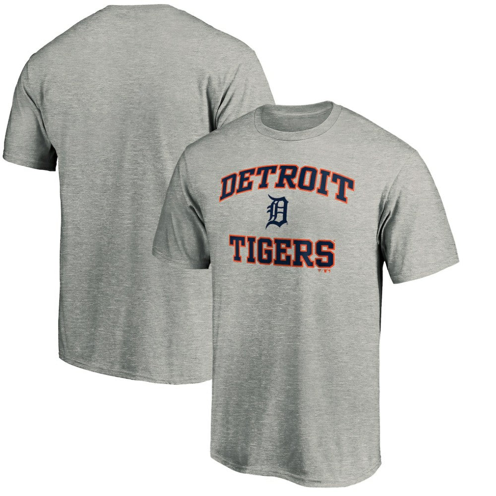 Detroit Tigers Fanatics MTO Label Heart & Soul T-Shirt - Heather Gray - Fanatics Discount