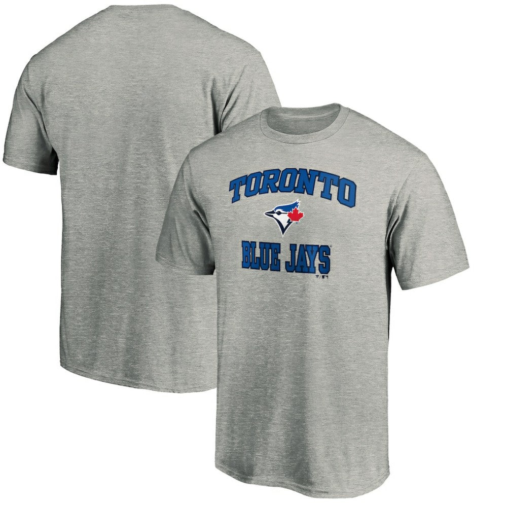 Toronto Blue Jays Fanatics MTO Label Heart & Soul T-Shirt - Heather Gray - Fanatics Discount