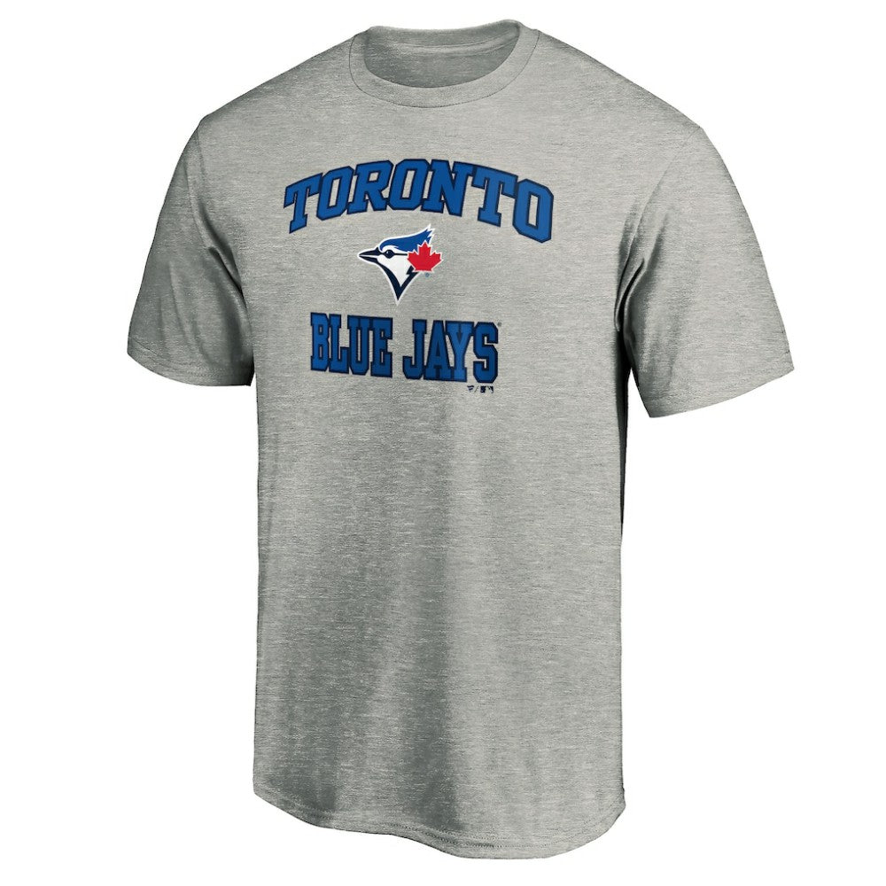 Toronto Blue Jays Fanatics MTO Label Heart & Soul T-Shirt - Heather Gray - Fanatics Discount