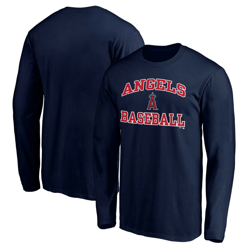 Men's Navy Los Angeles Angels Team Heart & Soul Long Sleeve T-Shirt - MLB Discount
