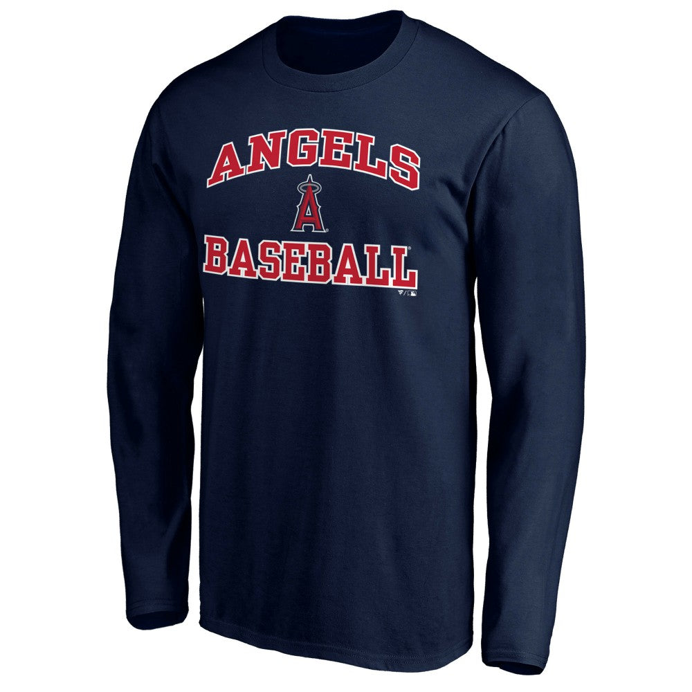 Men's Navy Los Angeles Angels Team Heart & Soul Long Sleeve T-Shirt - MLB Discount