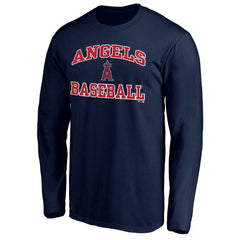 Men's Navy Los Angeles Angels Team Heart & Soul Long Sleeve T-Shirt - MLB Discount