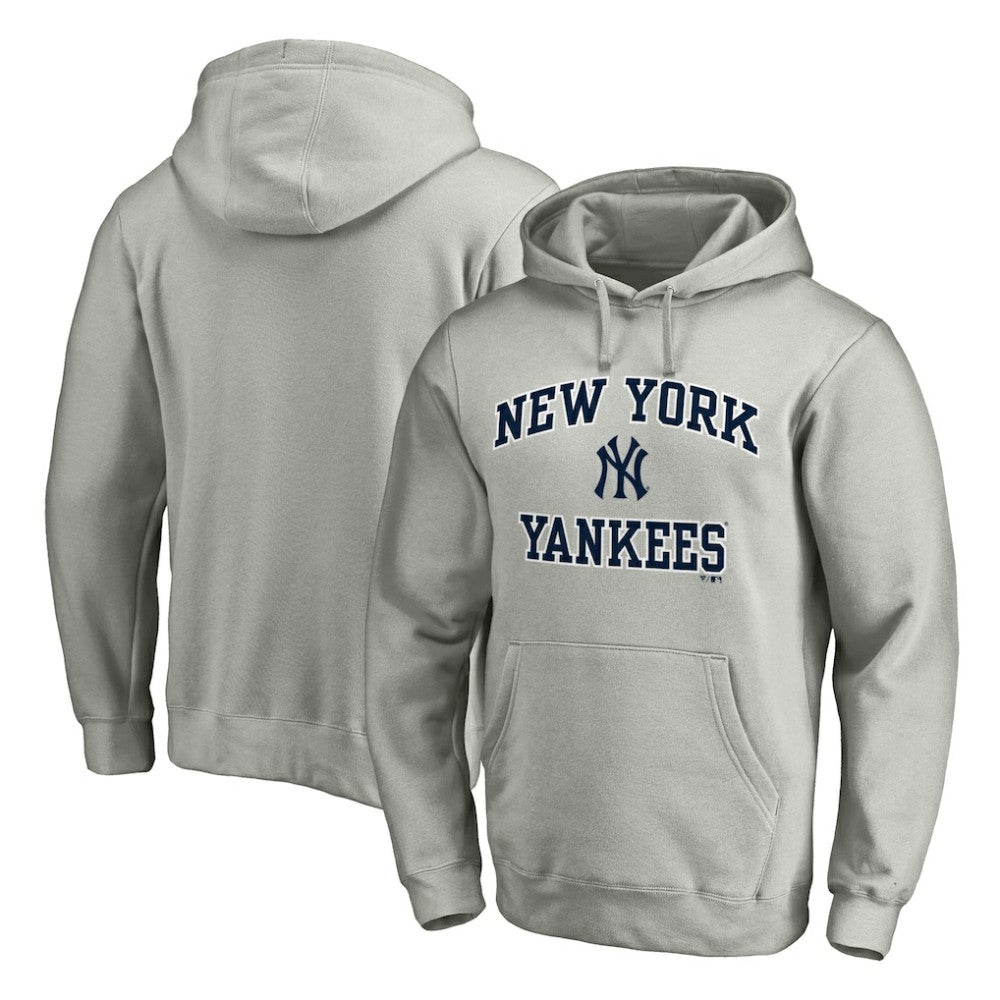 New York Yankees Fanatics MTO Label Heart & Soul Pullover Hoodie - Heather Gray - Fanatics Online