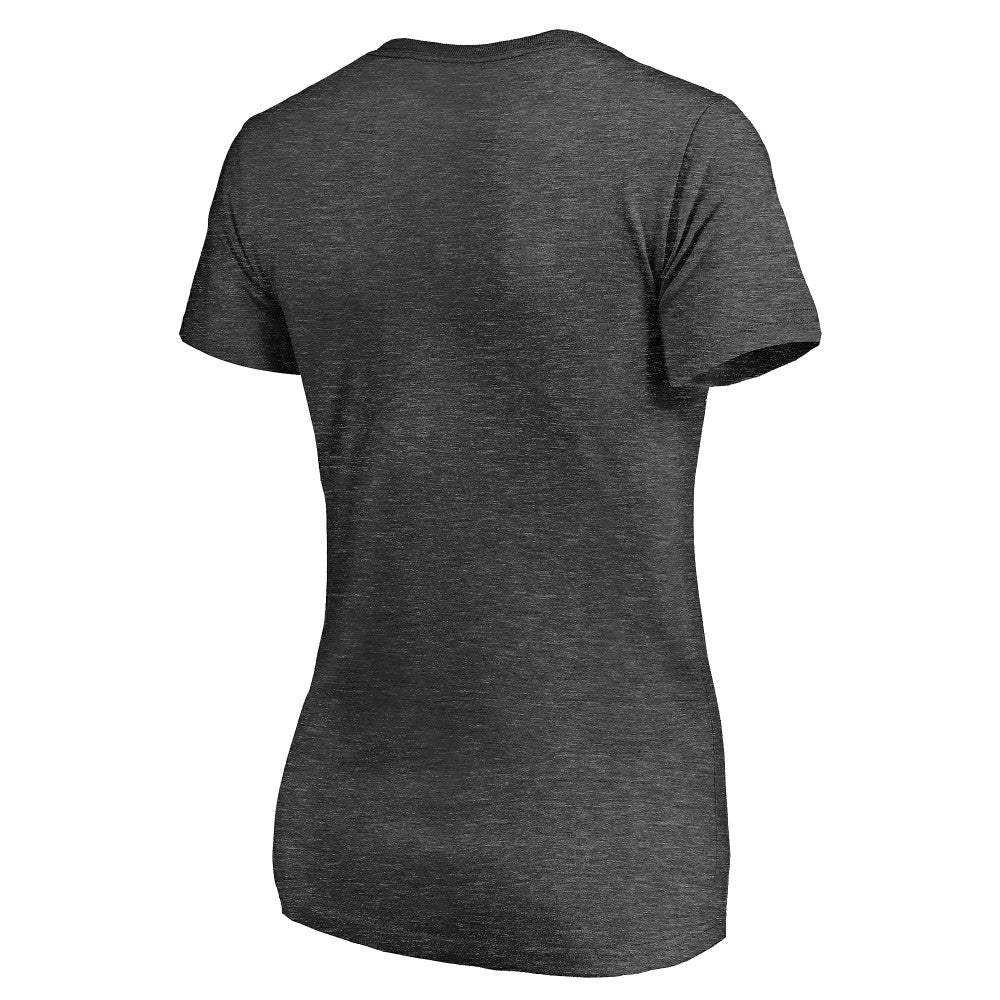 Los Angeles Angels Fanatics Women's Team Logo Lockup V-Neck T-Shirt - Heathered Charcoal - Fanatics on Sale