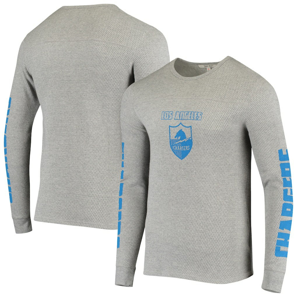 Los Angeles Chargers Junk Food Heavyweight Thermal Long Sleeve T-Shirt Heathered Gray