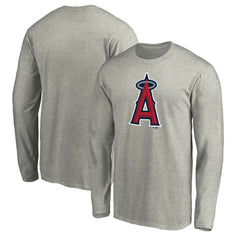 Los Angeles Angels Official Team Logo Long Sleeve T-Shirt - Heather Gray - MLB Online