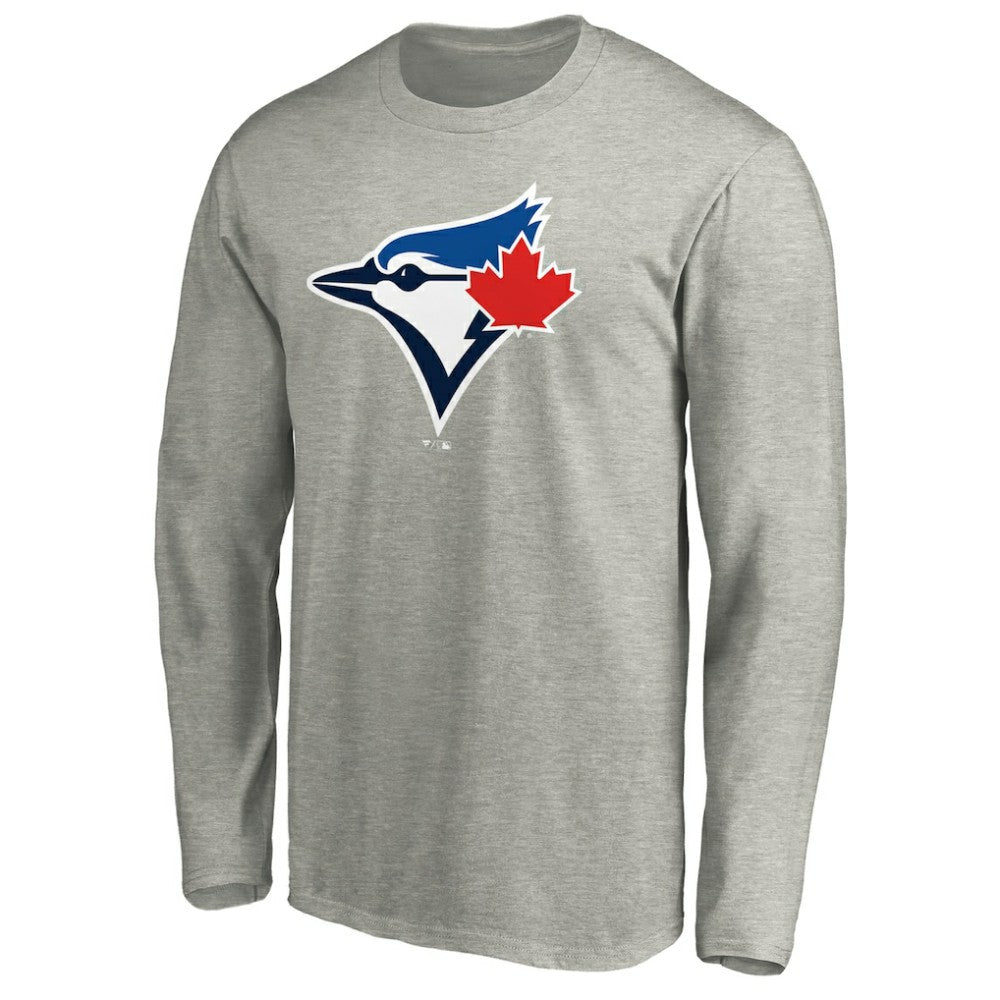 Toronto Blue Jays Official Team Logo Long Sleeve T-Shirt - Heather Gray - MLB Discount