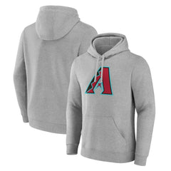 Arizona Diamondbacks Official Logo Fitted Pullover Hoodie - Heather Gray - MLB Discount