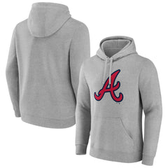 Atlanta Braves Official Logo Fitted Pullover Hoodie - Heather Gray - MLB Online