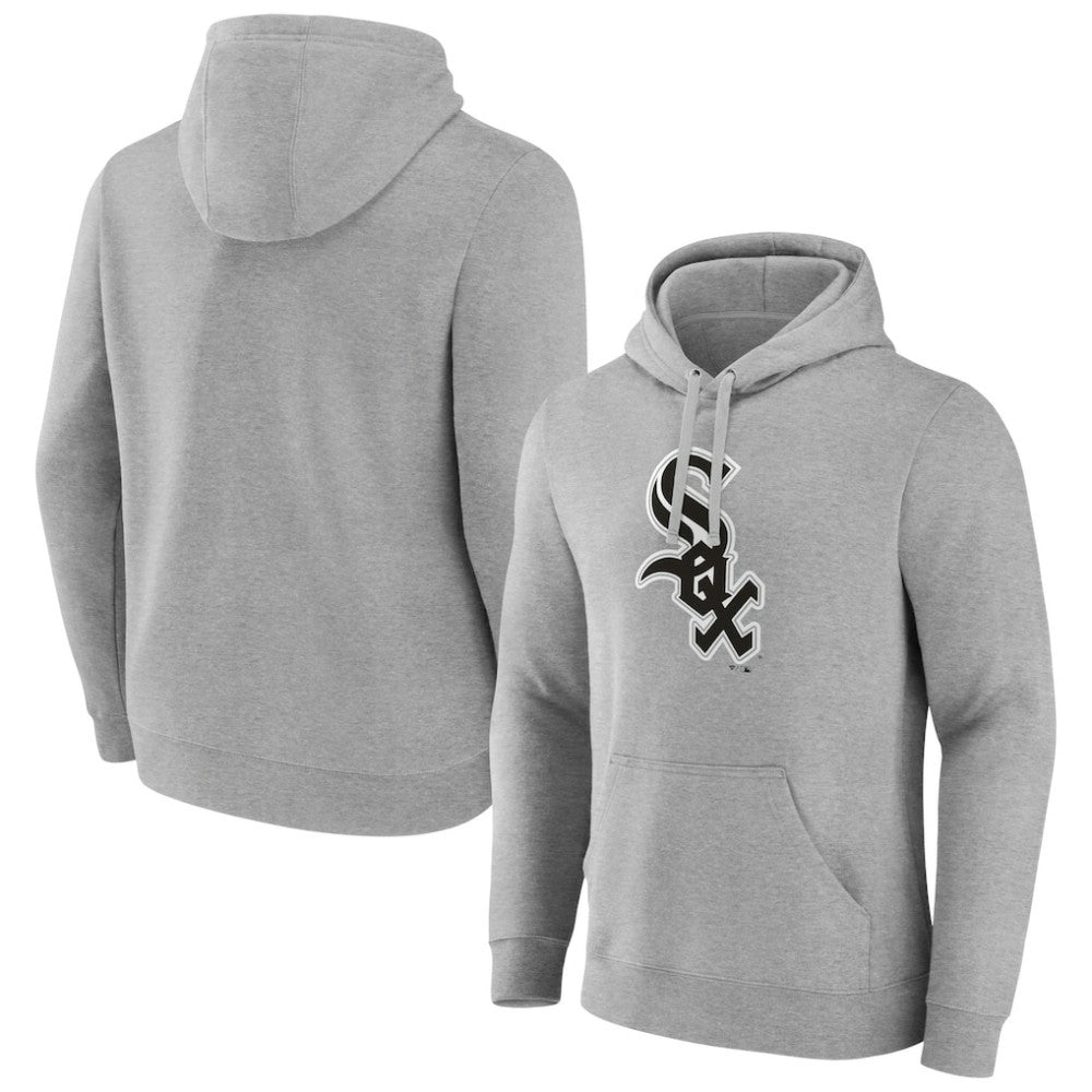 Chicago White Sox Official Logo Fitted Pullover Hoodie - Heather Gray - MLB Lifestyle