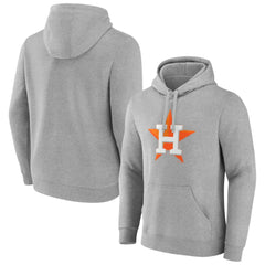 Houston Astros Official Logo Fitted Pullover Hoodie - Heather Gray - MLB Lifestyle