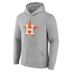 Houston Astros Official Logo Fitted Pullover Hoodie - Heather Gray - MLB Lifestyle