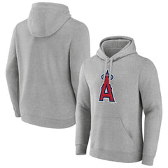 Los Angeles Angels Official Logo Fitted Pullover Hoodie - Heather Gray - MLB Discount
