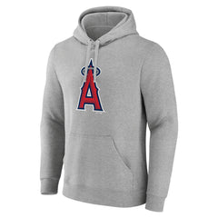 Los Angeles Angels Official Logo Fitted Pullover Hoodie - Heather Gray - MLB Discount
