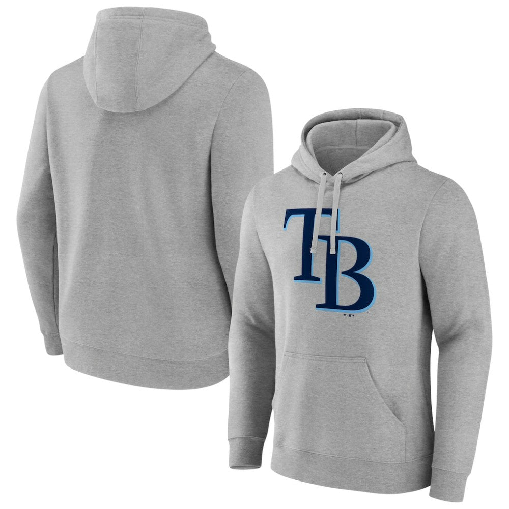 Tampa Bay Rays Official Logo Fitted Pullover Hoodie - Heather Gray - MLB Online