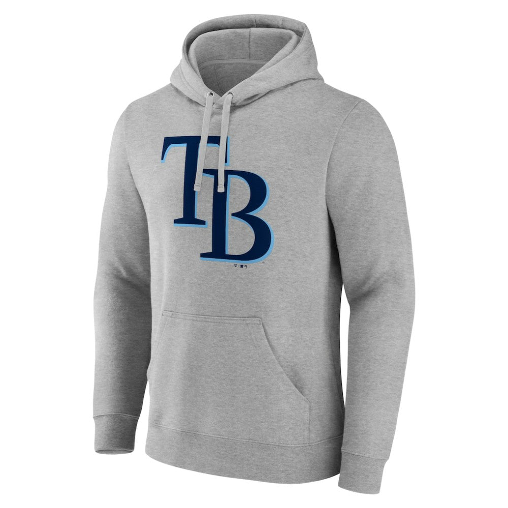 Tampa Bay Rays Official Logo Fitted Pullover Hoodie - Heather Gray - MLB Online