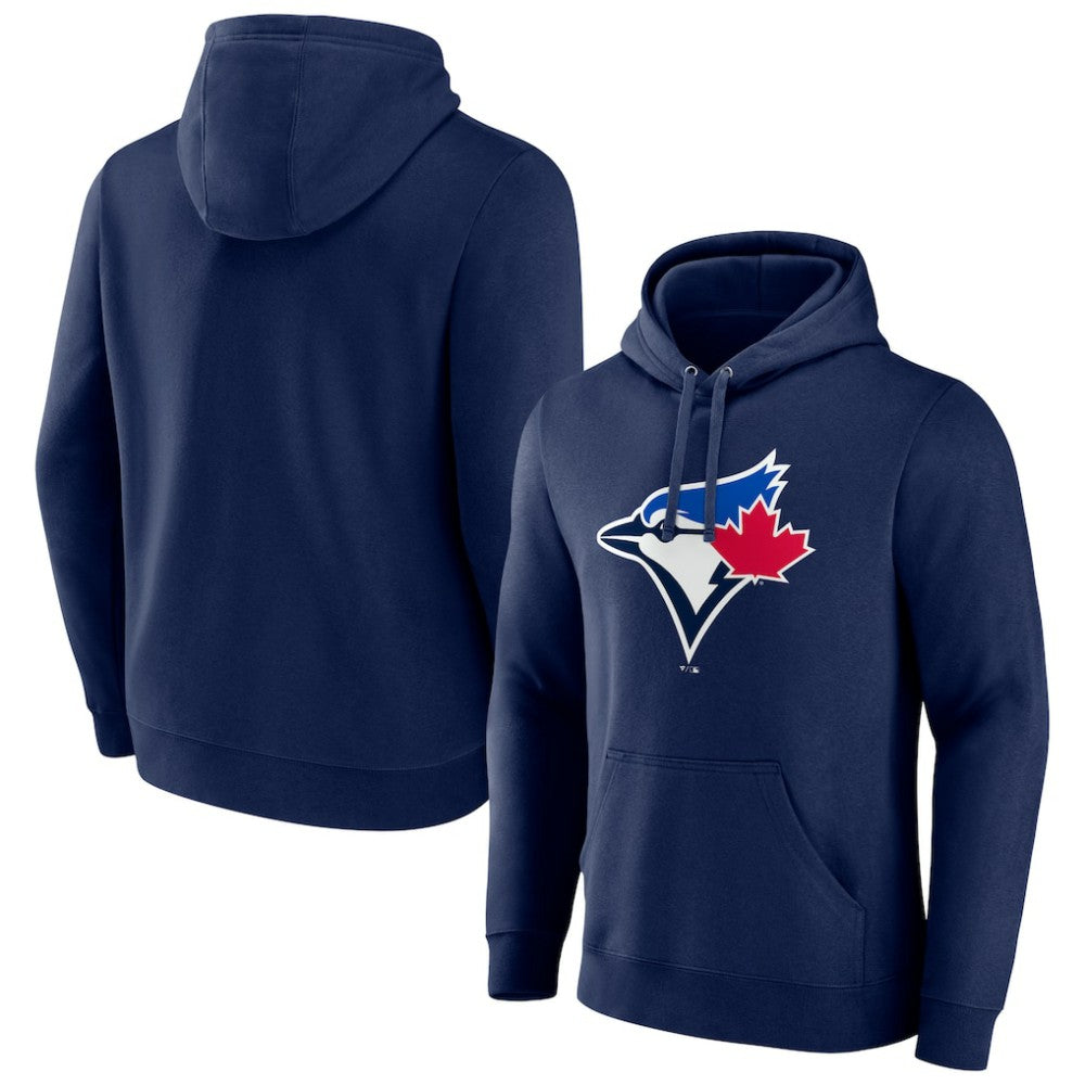 Toronto Blue Jays Official Logo Fitted Pullover Hoodie - Navy - MLB Discount