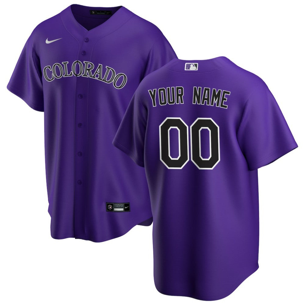 Colorado Rockies Nike Alternate Replica Custom Jersey - Purple - Nike Discount