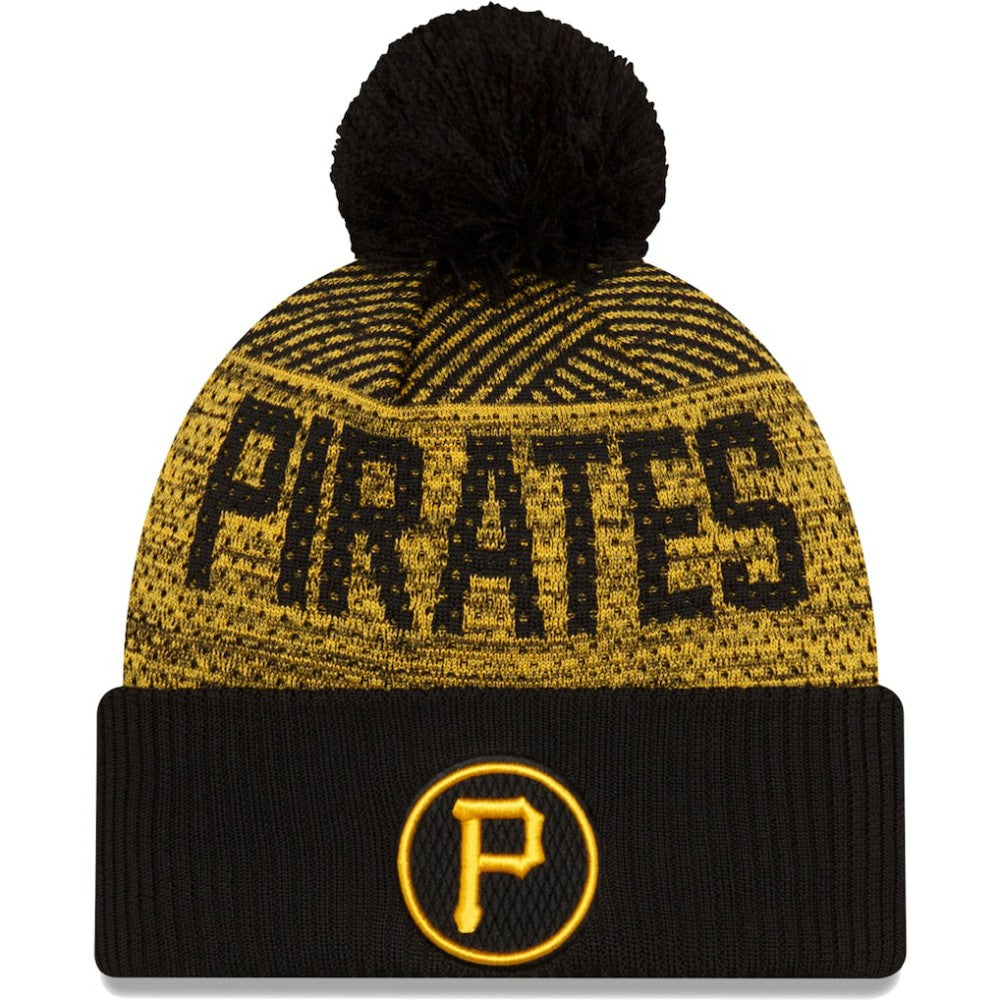 Pittsburgh Pirates New Era Authentic Collection Sport Cuffed Knit Hat with Pom - Black - New Era Online