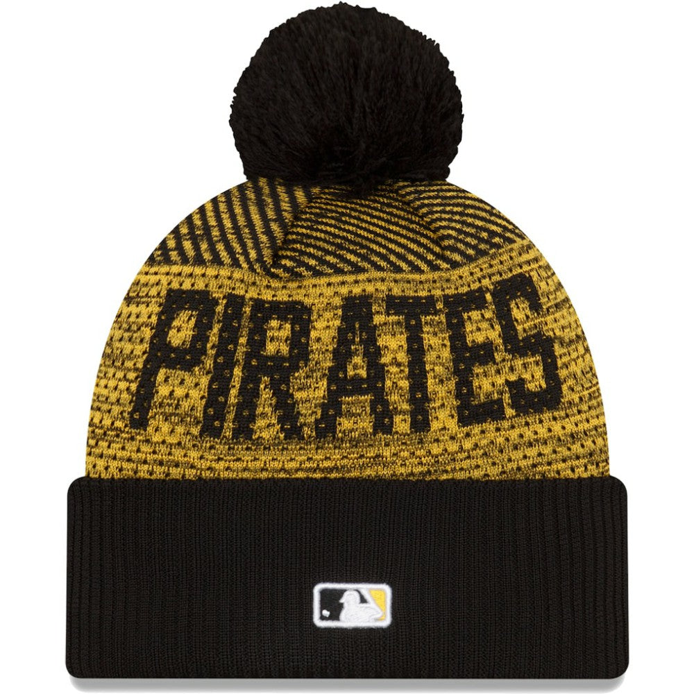 Pittsburgh Pirates New Era Authentic Collection Sport Cuffed Knit Hat with Pom - Black - New Era Online