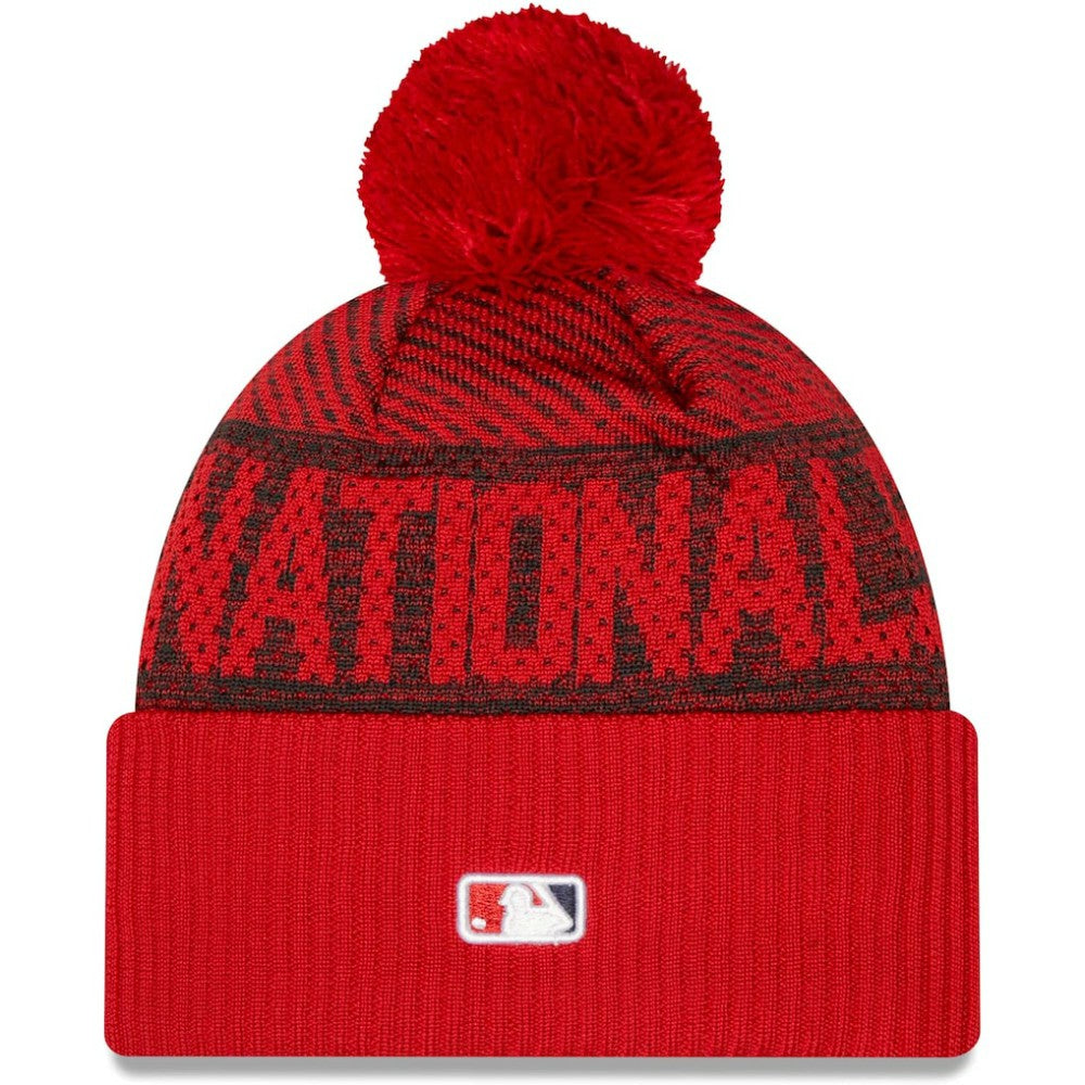 Washington Nationals New Era Authentic Collection Sport Cuffed Knit Hat with Pom - Red - New Era on Sale