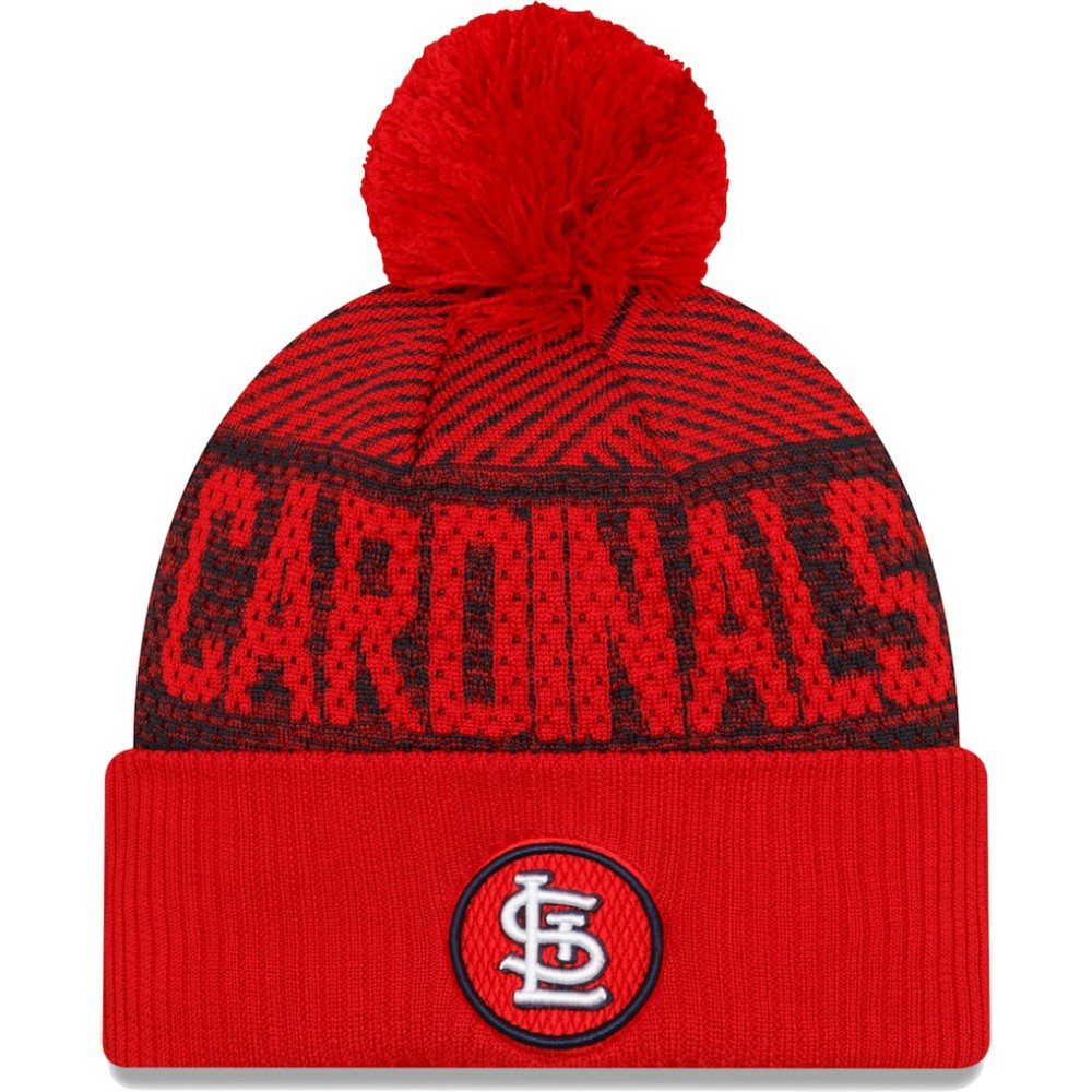 St. Louis Cardinals New Era Authentic Collection Sport Cuffed Knit Hat with Pom - Red - New Era Sale