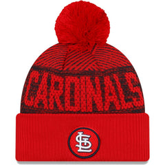 St. Louis Cardinals New Era Authentic Collection Sport Cuffed Knit Hat with Pom - Red - New Era Sale