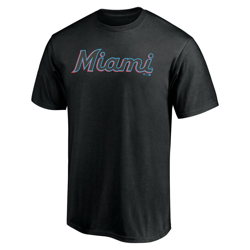 Miami Marlins Official Wordmark T-Shirt - Black - MLB on Sale