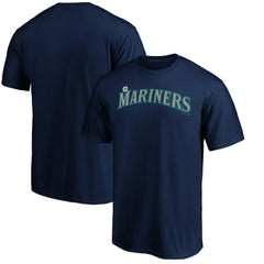 Seattle Mariners Official Wordmark Team T-Shirt - Navy - MLB Lifestyle