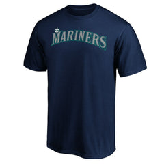 Seattle Mariners Official Wordmark Team T-Shirt - Navy - MLB Lifestyle