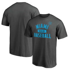 Miami Marlins Iconic Primary Pill T-Shirt - Charcoal - MLB Online