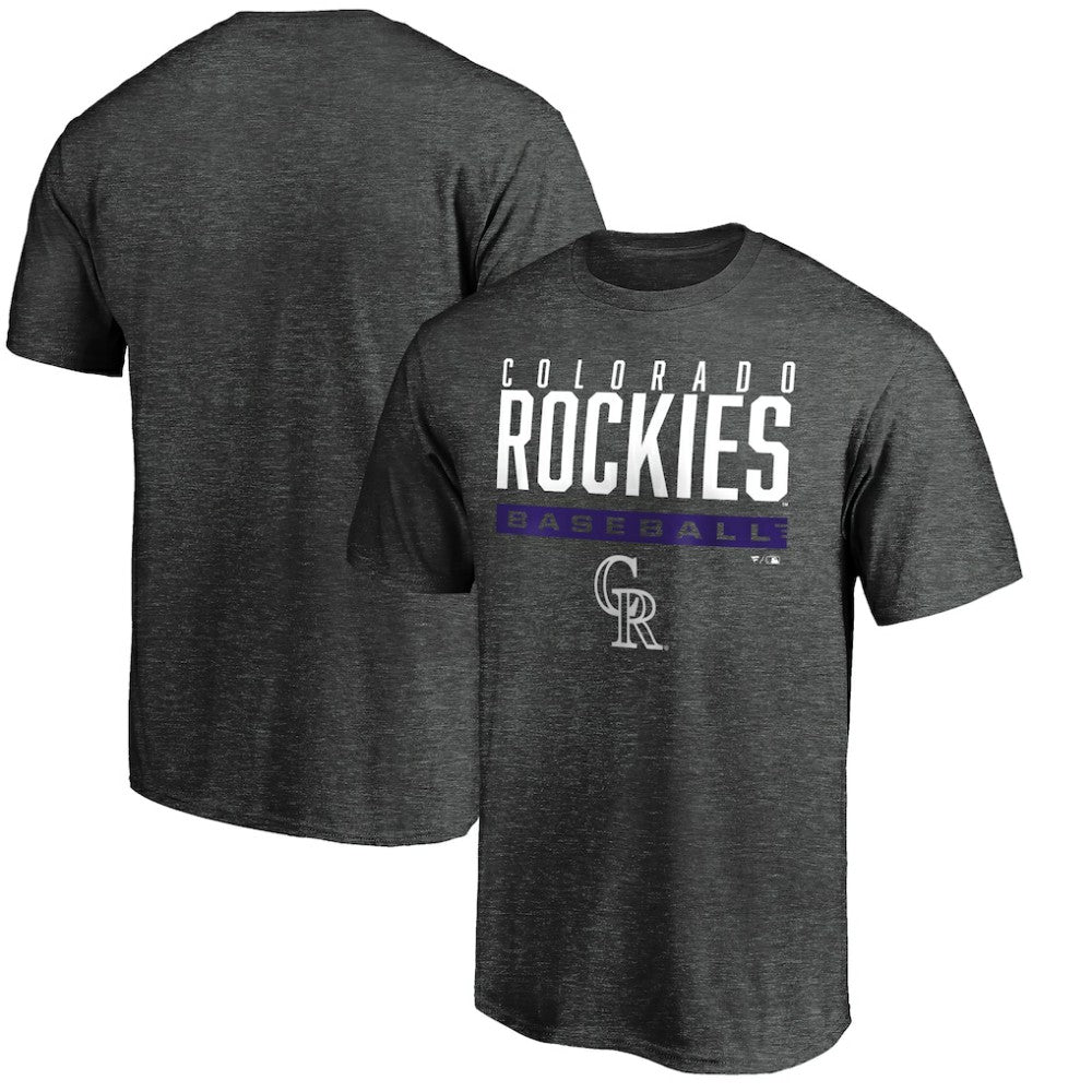Colorado Rockies Win Stripe Logo T-Shirt - Charcoal - MLB Sale